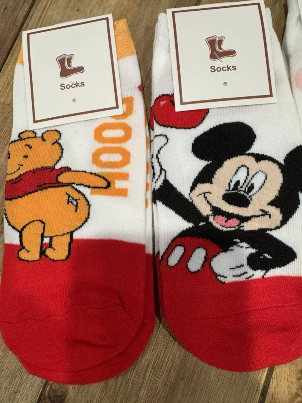 Lot Of 4 Pair Disney Socks Pooh Mickey Minnie Mouse Donald Duck S Small NEW